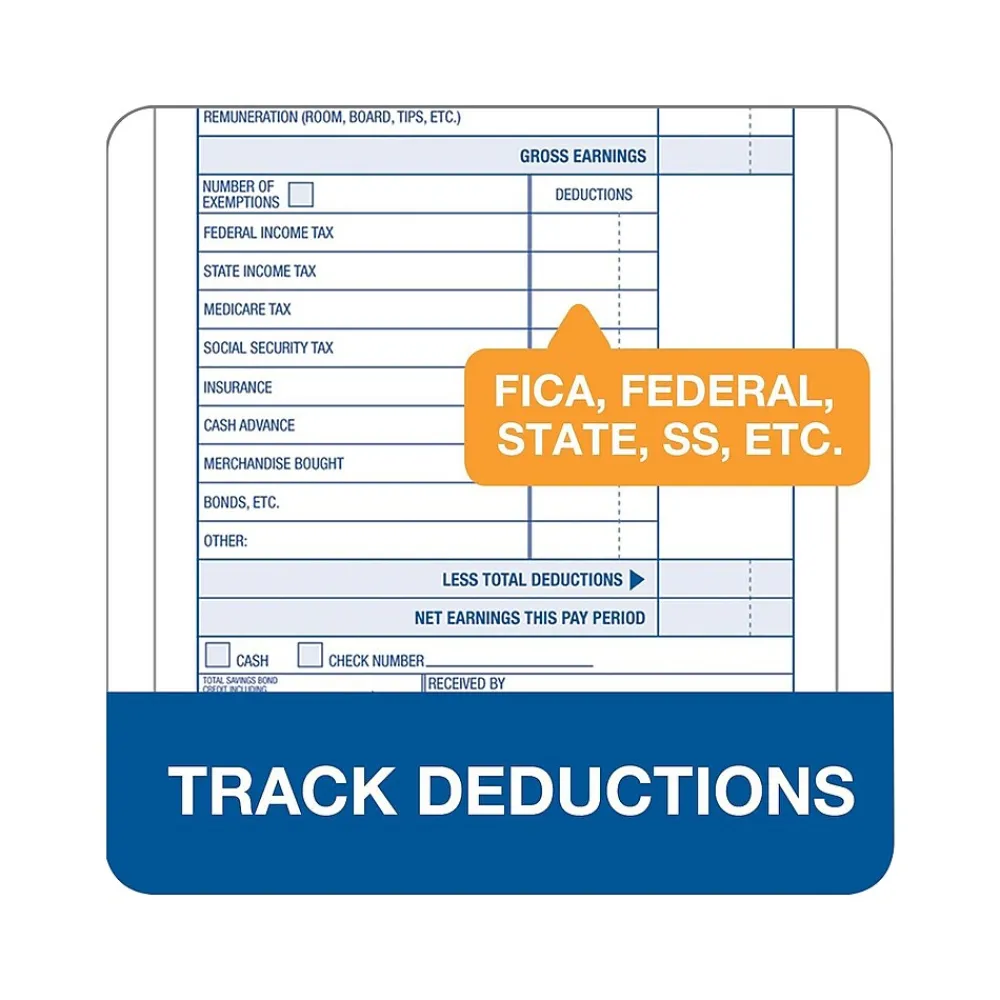 Hr Forms*Adams 2-Part Employee Payroll Record Book, Each (ABF D4743)