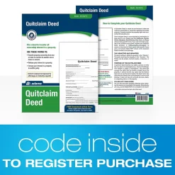 Business Forms*Adams Quitclaim Deed, Form and Instructions, 8.5" x 11", 4 Sets/Book (LF298)