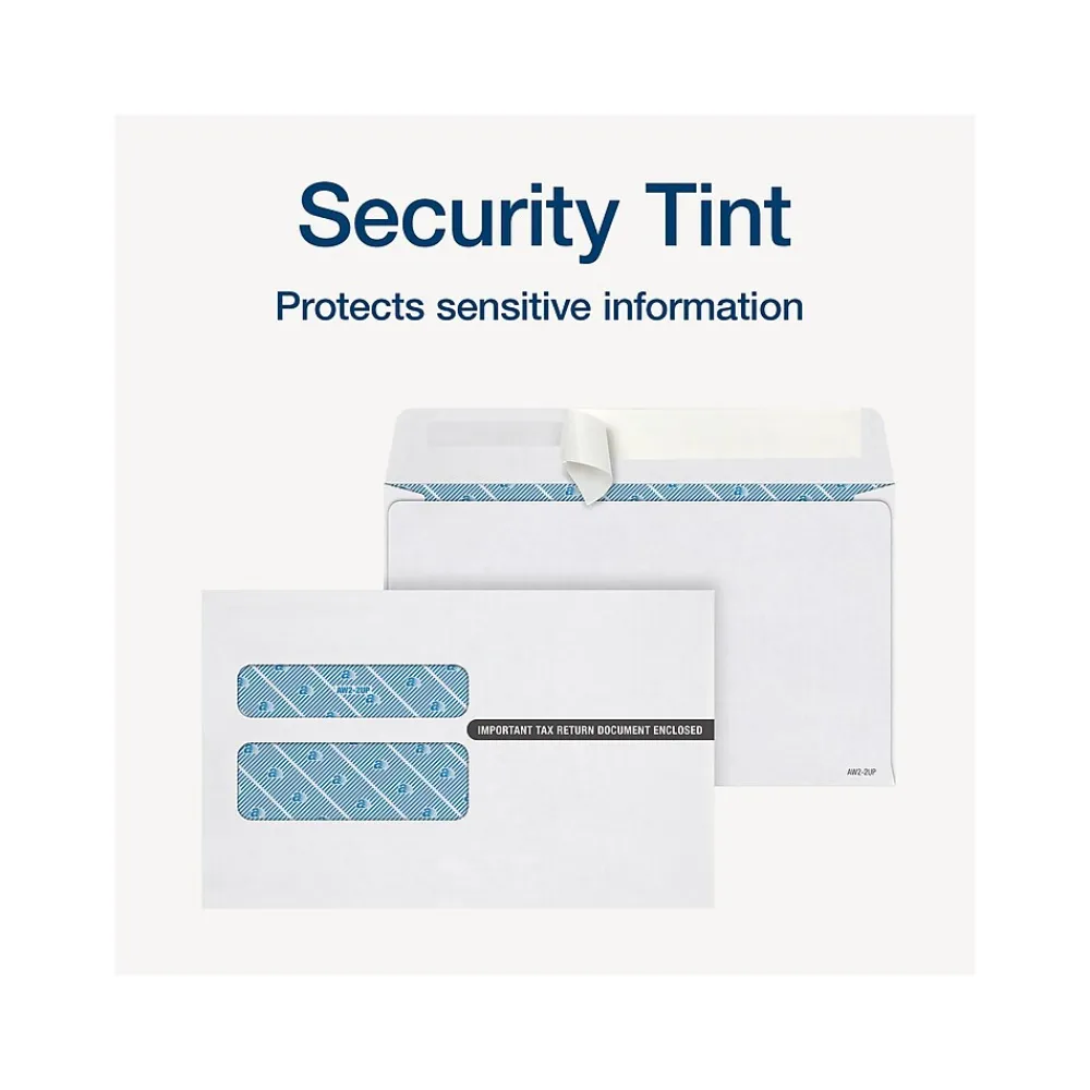 Online Adams Self-Seal Security-Tinted Double-Window W-2 Tax Envelope, White, 25/Pack (STAX2-24)