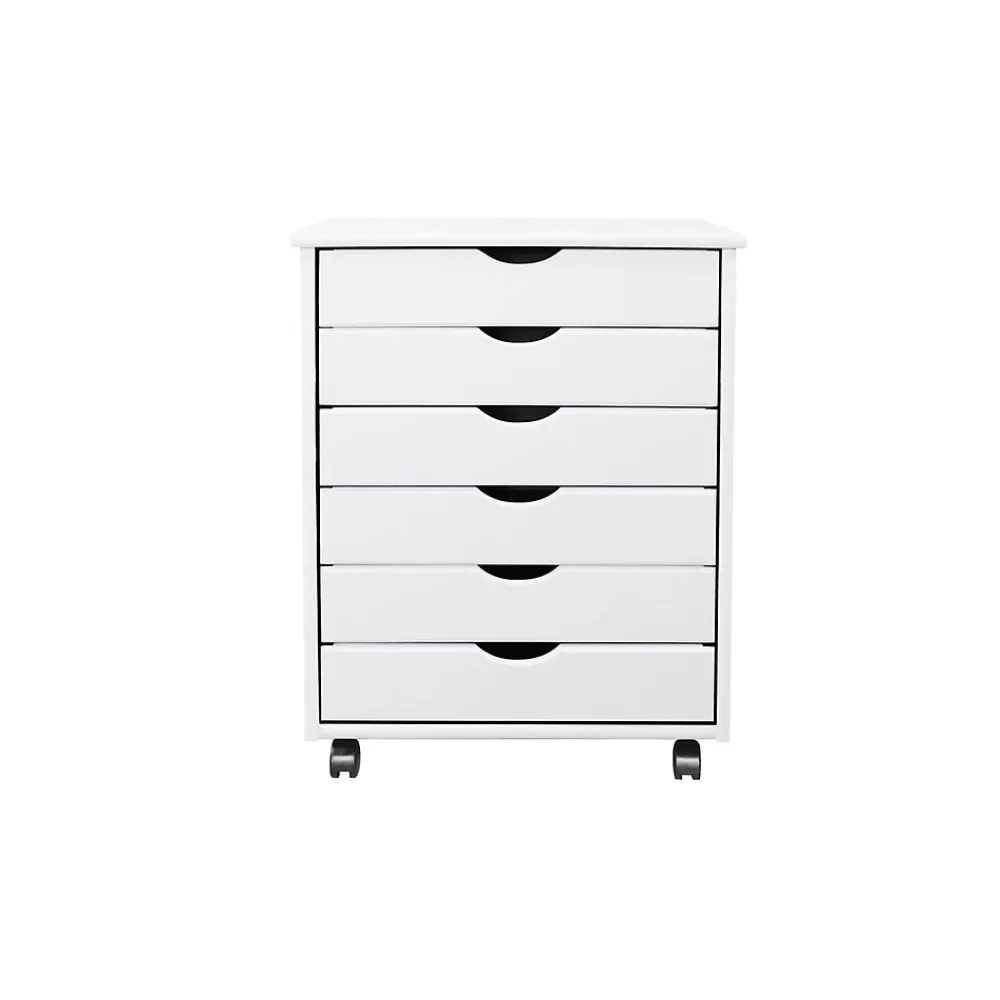 Storage Cabinets*Adeptus 25.43" Wood Drawer Cabinet, Whitewash (76181)
