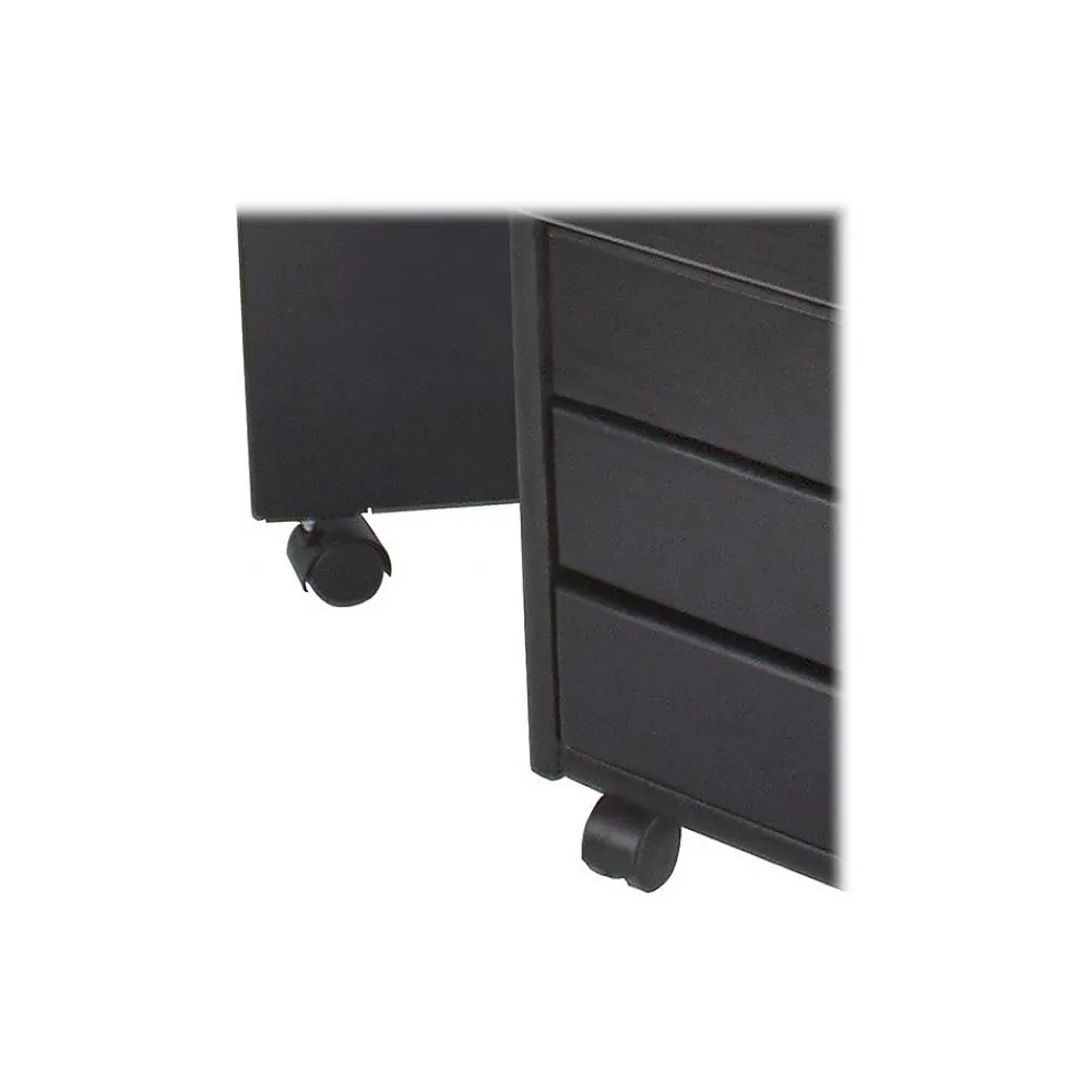 File Cabinets*Adeptus Drop Leaf 7-Drawer Lateral File Cabinet, Mobile, Specialty, Matte Black, 21.4" (76180)