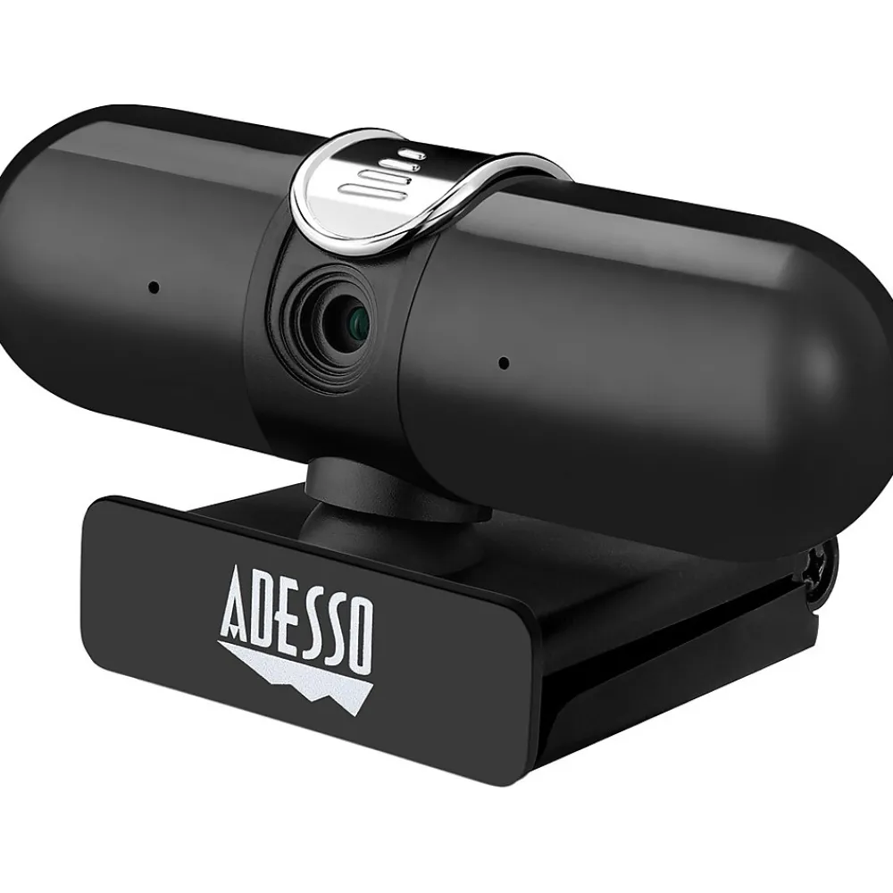 Online Adesso CyberTrack HD 2560x1440 Webcam, 4 Megapixels, Black/Silver (CYBERTRACKH7)