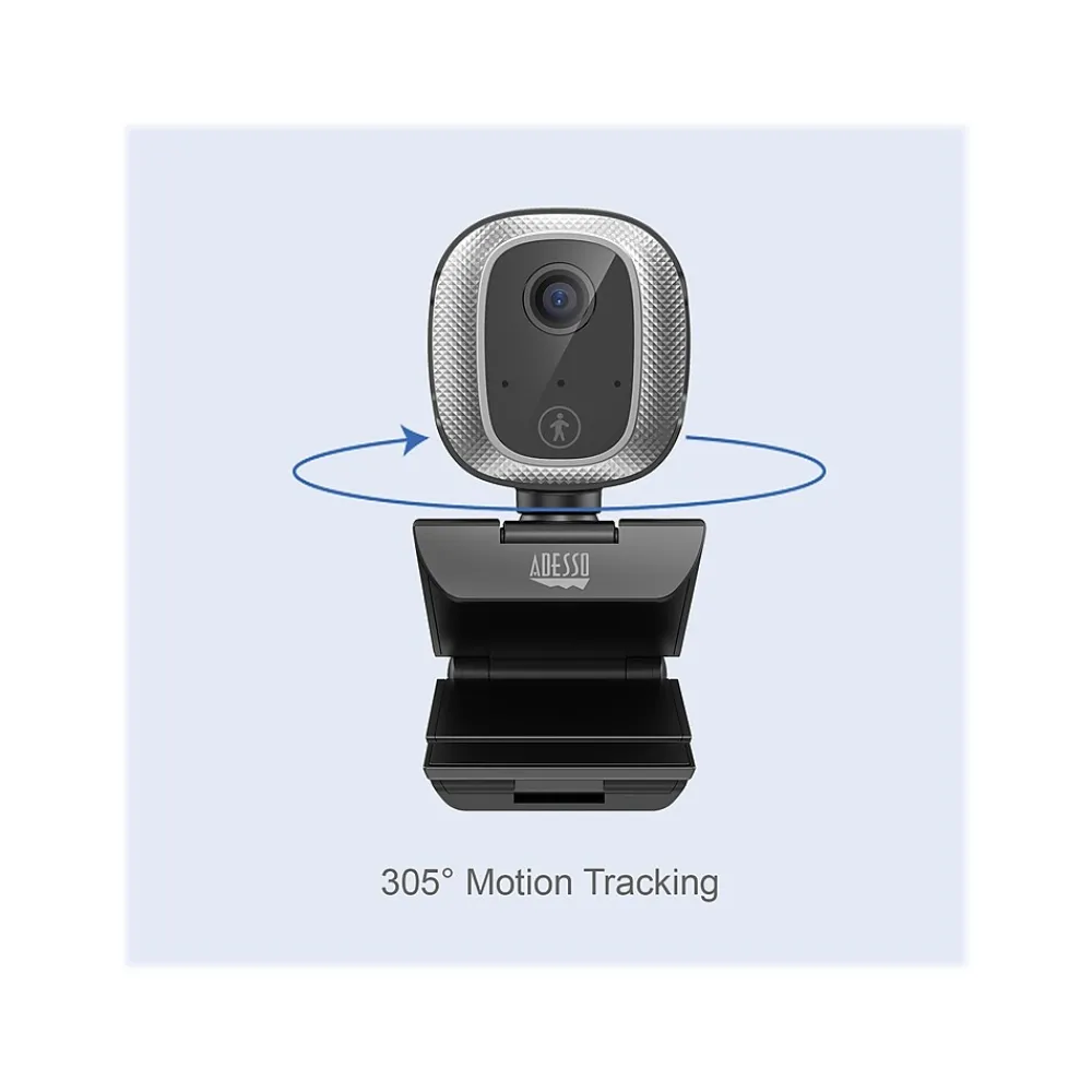 Clearance Adesso CyberTrack M1 HD 1080p Webcam, 2.1MP, Black (CYBERTRACK M1)