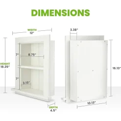 Shelving*AdirHome 1-Shelf Recessed Wall Mount Shelf, 19