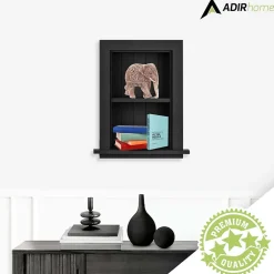 Shelving*AdirHome 1-Shelf Wood Bathroom Recessed Wall Shelf, 19