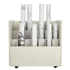File Cabinets*AdirOffice 21-Slot Mobile Roll File, Lockable, 28.5"H x 30"W x 15.75"D, White (625-WHI-KIT1)