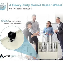 File Cabinets*AdirOffice 21-Slot Mobile Roll File, Lockable, 28.5