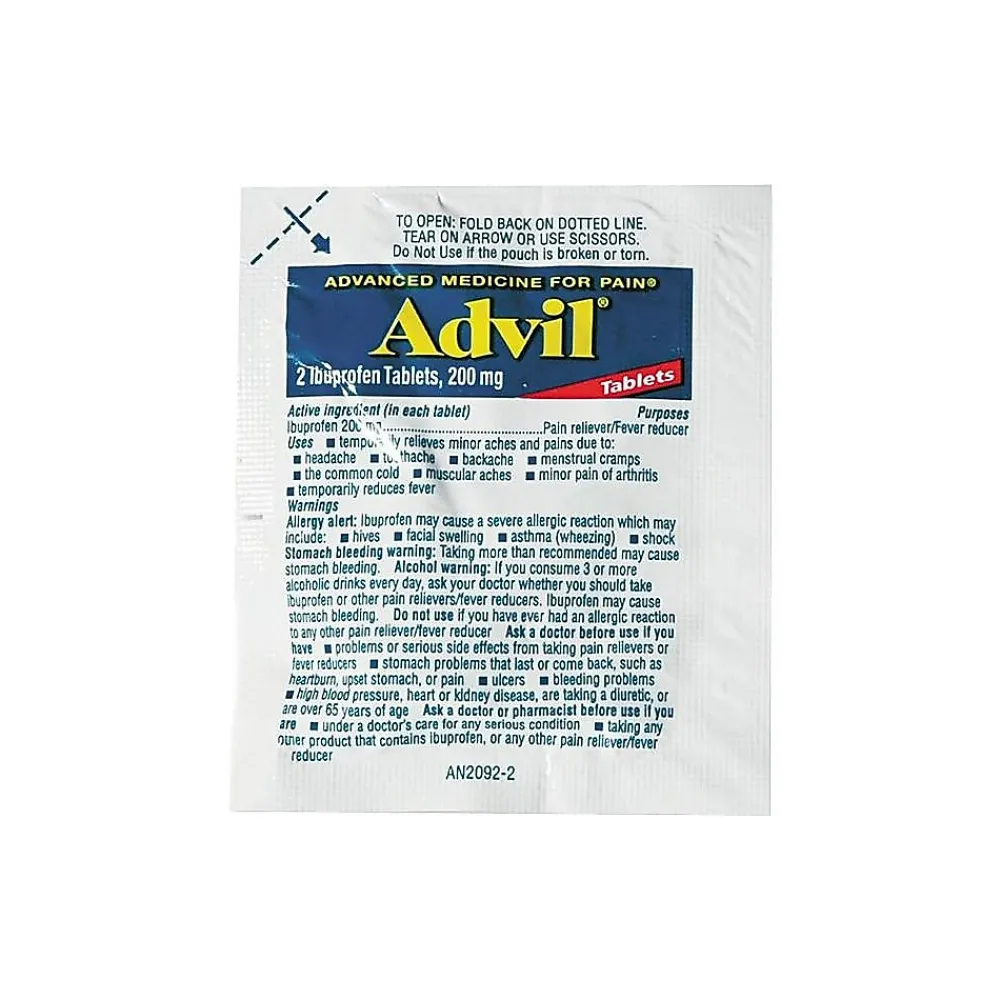 200mg Ibuprofen Pain Reliever Tablet, 2/Packet, 30 Packets/Box (64008/7012-30)<Advil