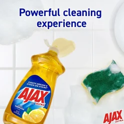 Liquid Dish Soap Lemon, 28 oz., 9/Carton (144673CT)<Ajax