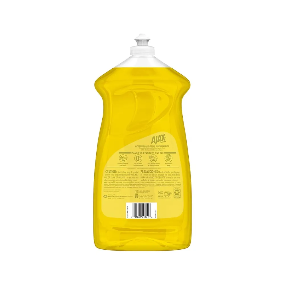 Ultra Super Degreaser Dish Soap, Lemon, 52 fl. oz., 6/Carton (149861CT)<Ajax