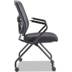 Folding & Stacking*Alera Elusion Series Fixed Arm Fabric Nesting Chair, Black, 2/Carton (ALEEL4914)