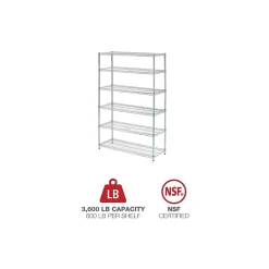 Shelving*Alera 6-Shelf Commercial Wire Shelving Kit, 72