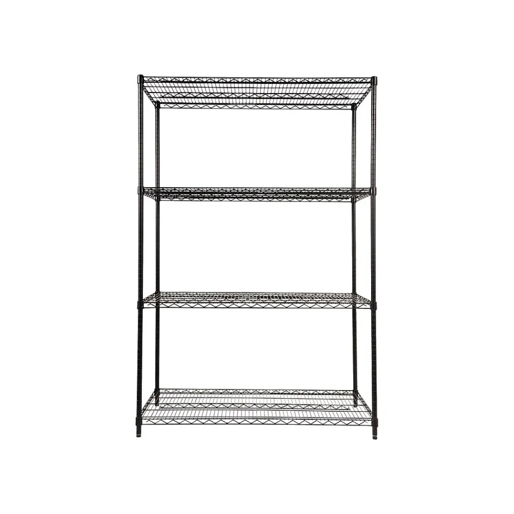 Shelving*Alera Starter Kit 4-Shelf Metal Unit, 48"W, Black (ALESW504824BL)