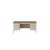 Office Desks*Alera 60"W Double Pedestal Desk, Cherry/Putty (ALEHSD6030PC)
