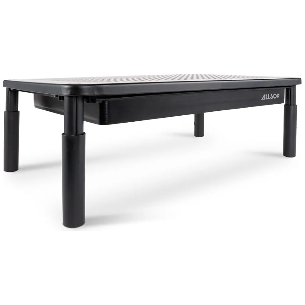 New Allsop Metal Art Trilevel Adjustable Stand, Up to 27" Monitor, Black (32545)