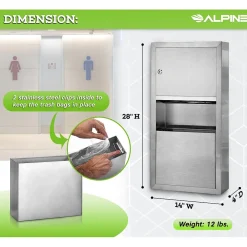Centerpull Paper Towel Dispenser, Stainless Steel (494)<Alpine Industries Outlet