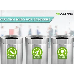Commercial Indoor Trash Can, 50 Gallon, Stainless Steel (475-50)<Alpine Industries Clearance