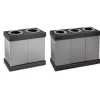 Commercial Indoor Five-Stream Recycling Station, 140-Gallon, Black/Gray (ALP471-02-BLK-PKG)<Alpine Industries