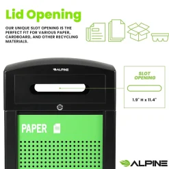 GS Series Steel Recycling Bin, 120 Gallon, Green (ALP471-40-GSCMS-MK)<Alpine Industries Sale