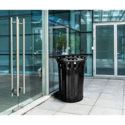 Metal Trash Can, 38 Gallon, Black (479-38)<Alpine Industries New