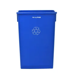 Plastic Recycle Bin and Lid, 23 Gallon, Blue, (477-R-BLU-PKG2)<Alpine Industries New