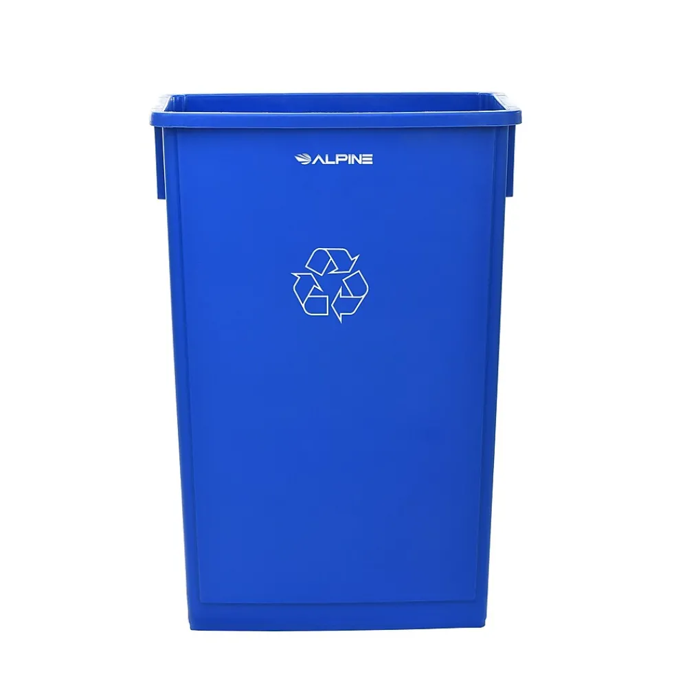Plastic Recycle Bin and Lid, 23 Gallon, Blue, (477-R-BLU-PKG2)<Alpine Industries New