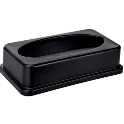 Plastic Indoor Slim Commercial Trash Can with Lid, 23 Gallon, Black (477-BLK-PKG1)<Alpine Industries Discount