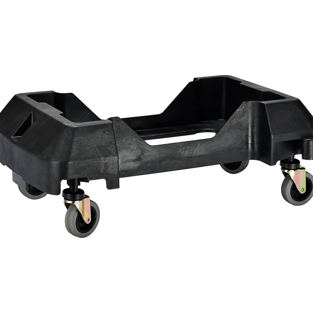 Polypropylene Trash/Recycling Can with Slotted Lid and Dolly, 23-Gallon, Lime Green (ALP477-LGRN-3PKD)<Alpine Industries Clearance