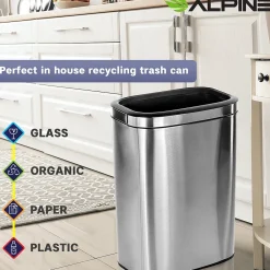 Recycling Station, 10.5 Gallon, Silver (ALP470-40L-R)<Alpine Industries New