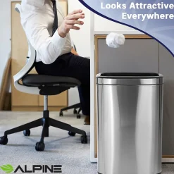Single-Stream Recycling Station, 10.5 Gallon, Stainless Steel (ALP470-40L-CO)<Alpine Industries Best