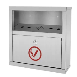 Stainless Steel Outdoor Cigarette Receptacle, 1 Gallon, Stainless Steel (490-02-SS)<Alpine Industries Hot