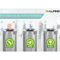 Stainless Steel Trash Can with Open Lid, 27-Gallon, 2/Pack (ALP475-27-2PK)<Alpine Industries Best