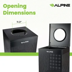 Stainless Steel Trash Can, 40 Gallon, Black (ALP438-40-BLK-MK)<Alpine Industries Hot