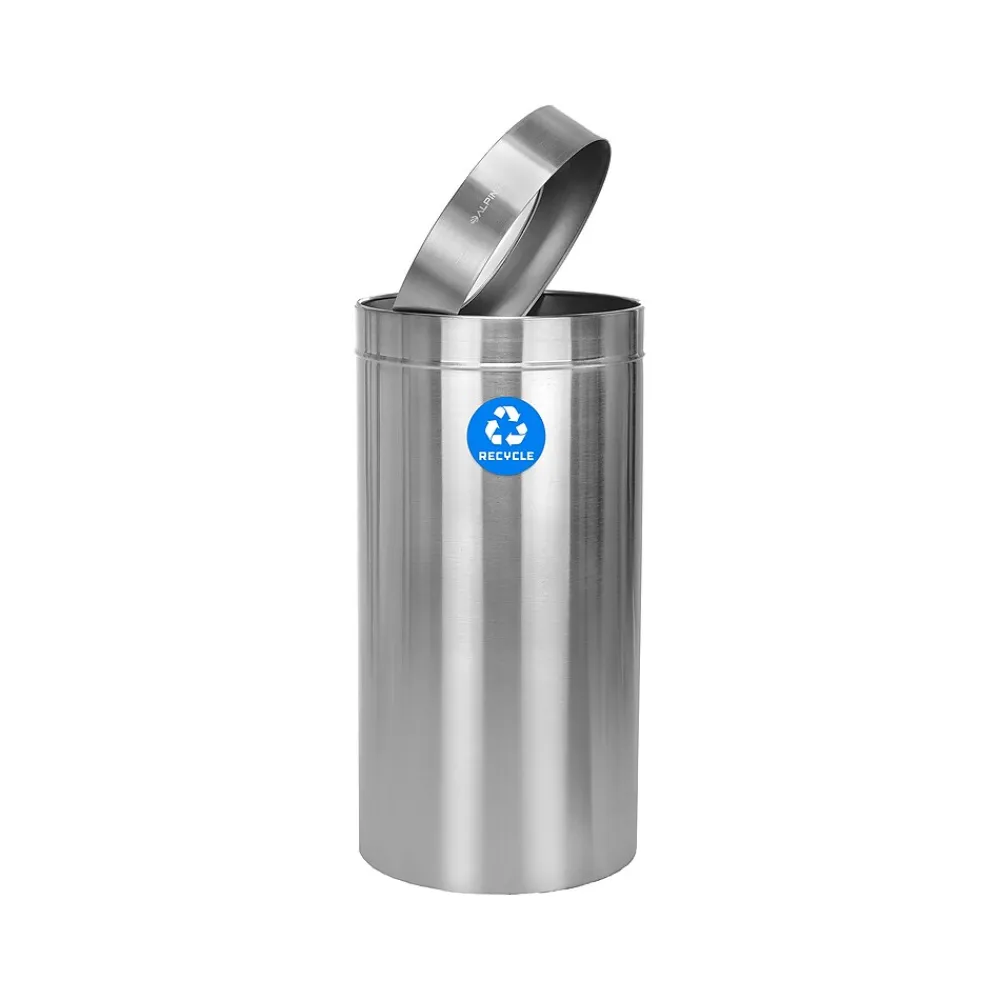 Alpine Single-Stream Recycling Station, 27 Gallon, Stainless Steel (ALP475-27-R)<Alpine Industries Clearance