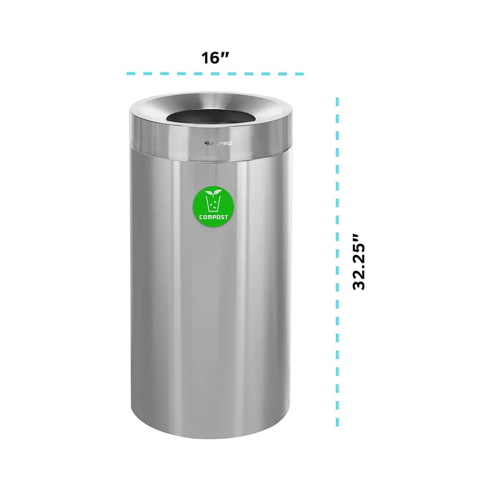 Alpine Stainless Steel Compost Bin, 27 Gallon (ALP475-27-CO)<Alpine Industries