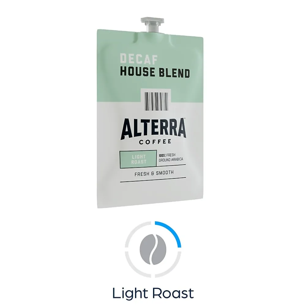 Alterra House Blend Decaf Coffee Flavia Pods, Light Roast, 100/Carton (MDRA187)
