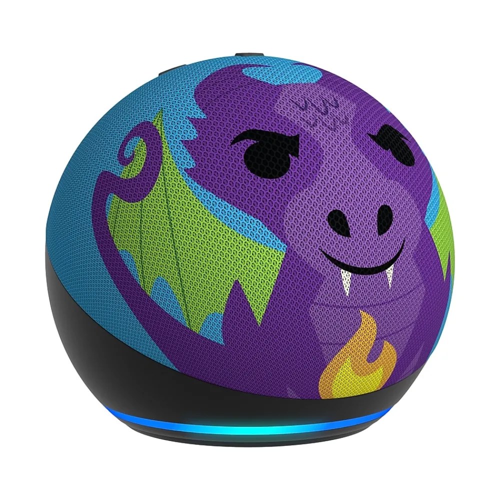 Amazon Echo Dot (5th Gen) Kids Bluetooth, Wi-Fi Wireless Smart Speaker, Dragon (B09B96PMLY)