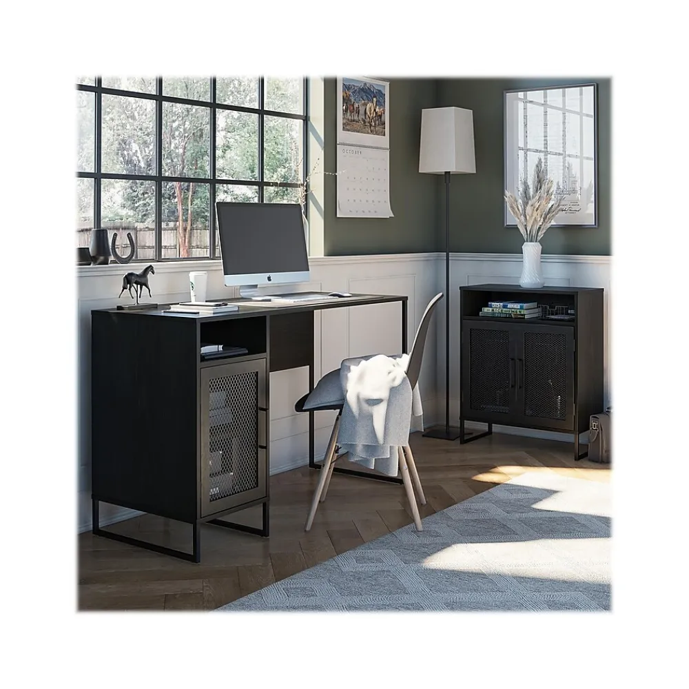 Storage Cabinets*Ameriwood Purdue 30" Storage Cabinet with 3 Shelves, Black Oak (3558335COM)