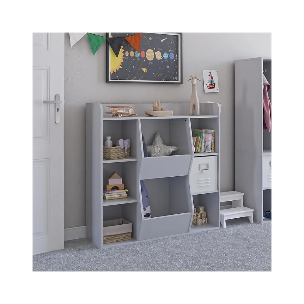 Bookcases*Ameriwood Tyler 40.8"H 9-Shelf Bookcase, Dove Gray Particle Board (4865412COM)