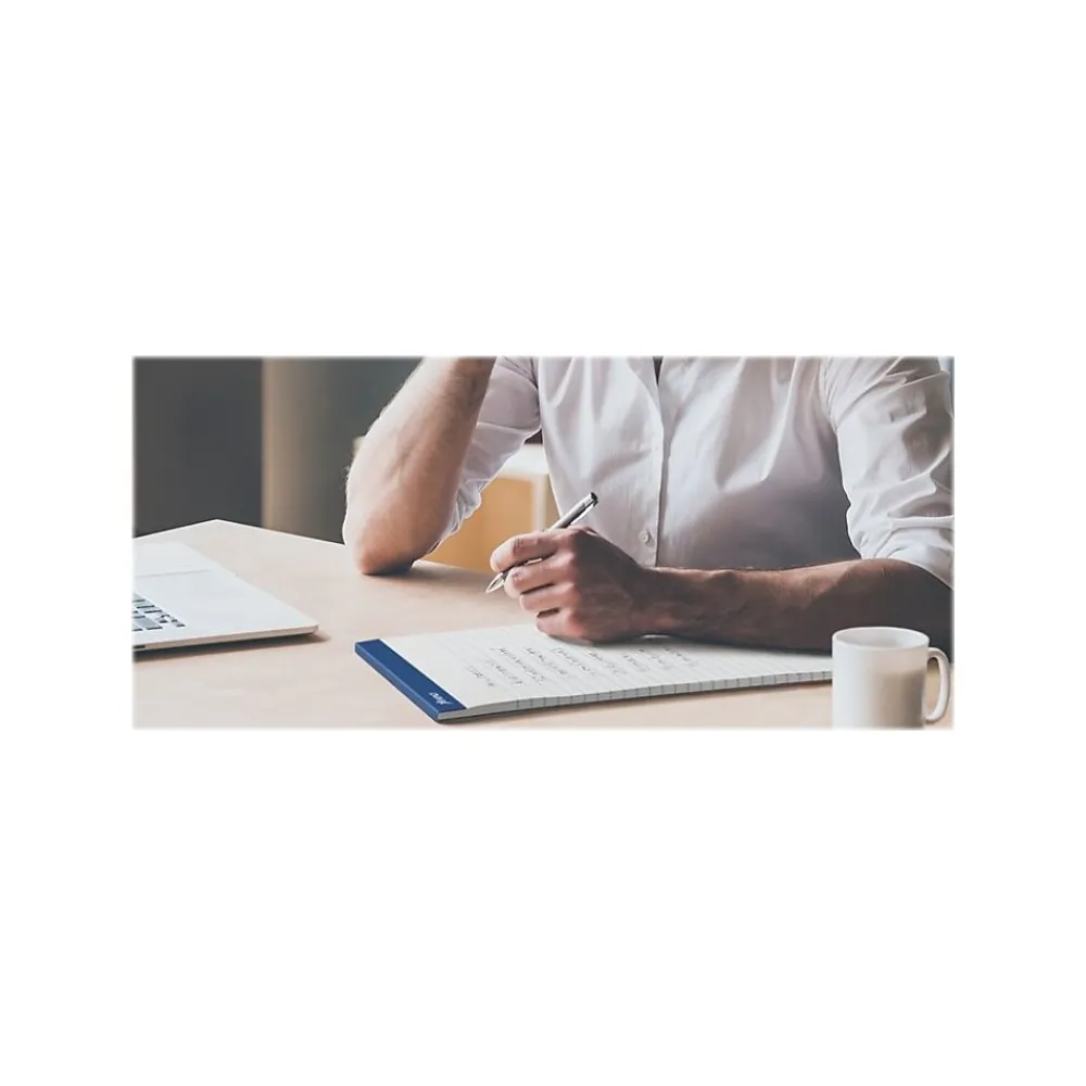Notepads|Ampad Perforated Notepads, 8.5" x 11.75", Wide Ruled, White, 50 Sheets/Pad, 12 Pads/Pack (TOP 20-360)