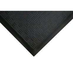 M + A Matting Anderson Cushion Station™ Nitrite Rubber Anti-Fatigue Floor Mat Without Holes, 4' x 5.92', Black