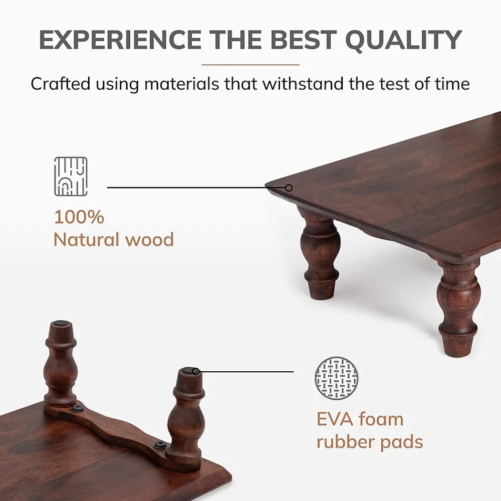 Outlet Anji Mountain Acacia Wood Monitor Stand, Up to 32" Monitor, (MS-WAL-01WAL) Walnut