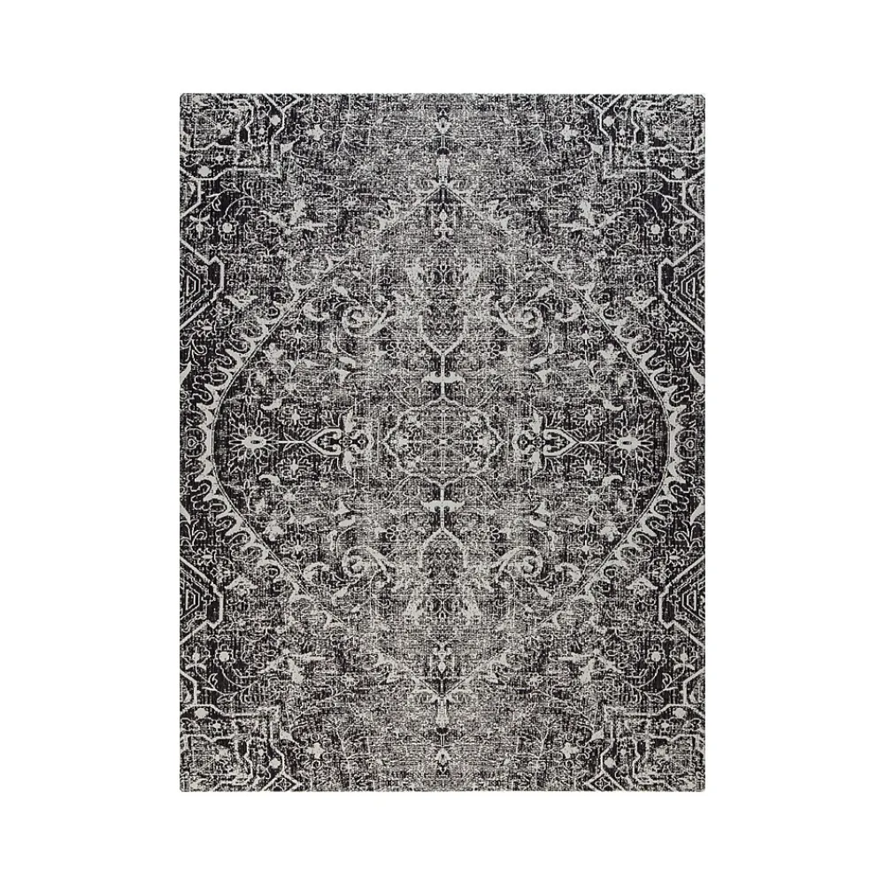 Chair Mats*Anji Mountain Rug'd La Cienega Carpet & Hard Floor Chair Mat, 36" x 48", White/Black Polyester (AMB9032)