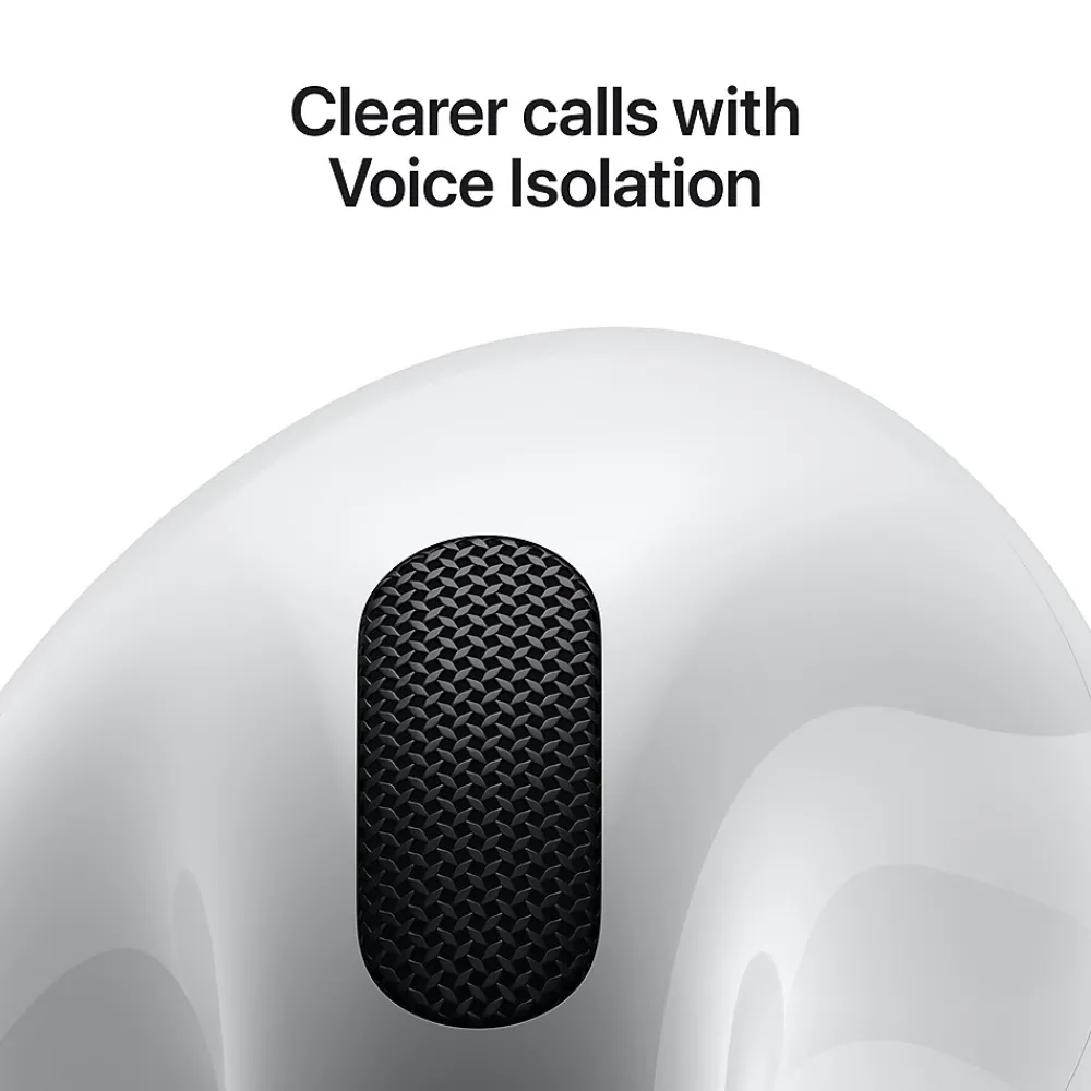 AirPods 4 Wireless Ambient Sound Earbuds with USB-C Charging Case, 4th Generation, Bluetooth, White (MXP63LL/A)<Apple Online