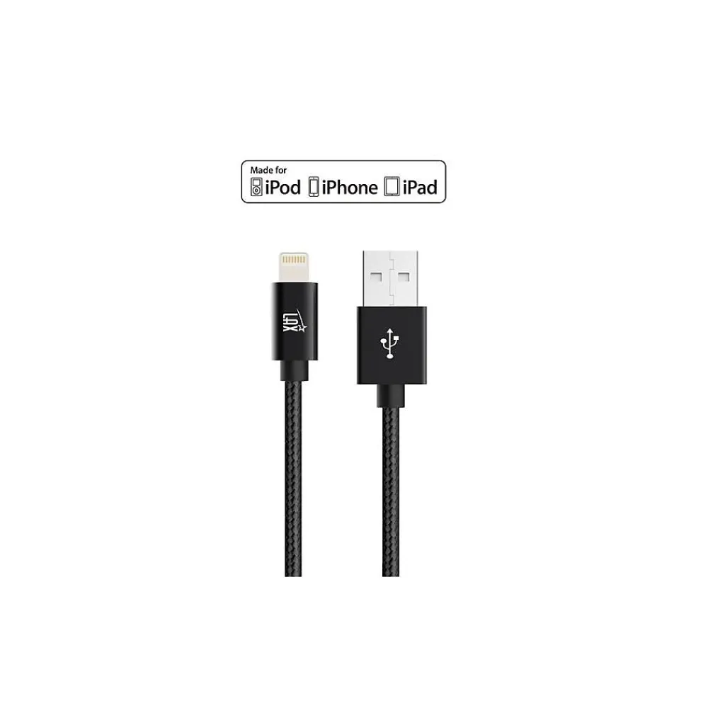 Apple Certified Durable Lightning Cable for iPhone, iPad, 4ft Black (LGHTMFI4FT-BLK)<LAX Gadgets Clearance