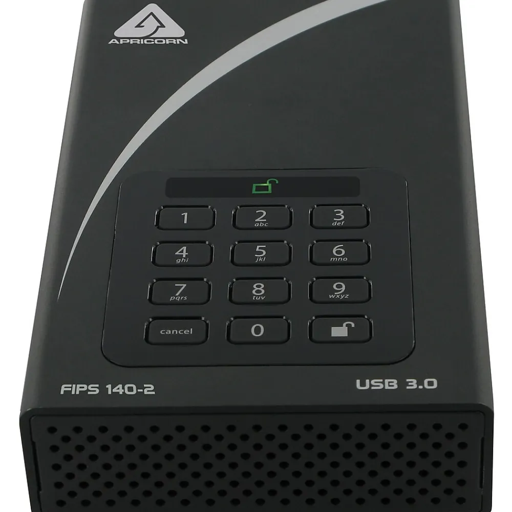 Outlet Apricorn Aegis Padlock DT 10TB USB 3.0 External Hard Drive, Black (ADT-3PL256F-10TB)