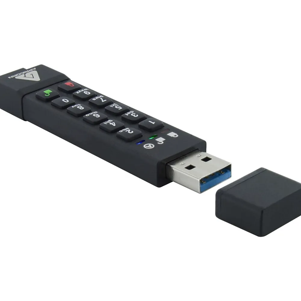 Clearance Apricorn Aegis Secure Key 3z 64GB USB 3.0 Type A Flash Drive, Black (ASK3Z-64GB)