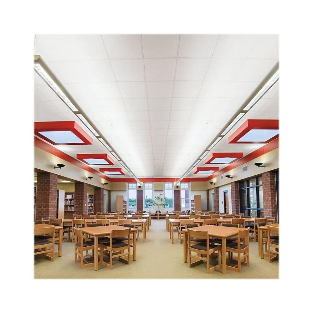 Armstrong FINE FISSURED Square Lay-In Edge Ceiling Tile, 24" x 24", White, 16/Carton (BP1728A)