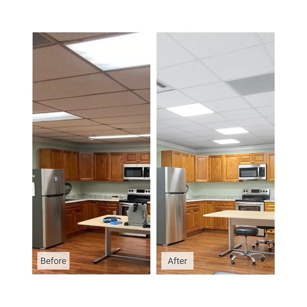 Armstrong FINE FISSURED Square Lay-In Edge Ceiling Tile, 24" x 24", White, 16/Carton (BP1728A)