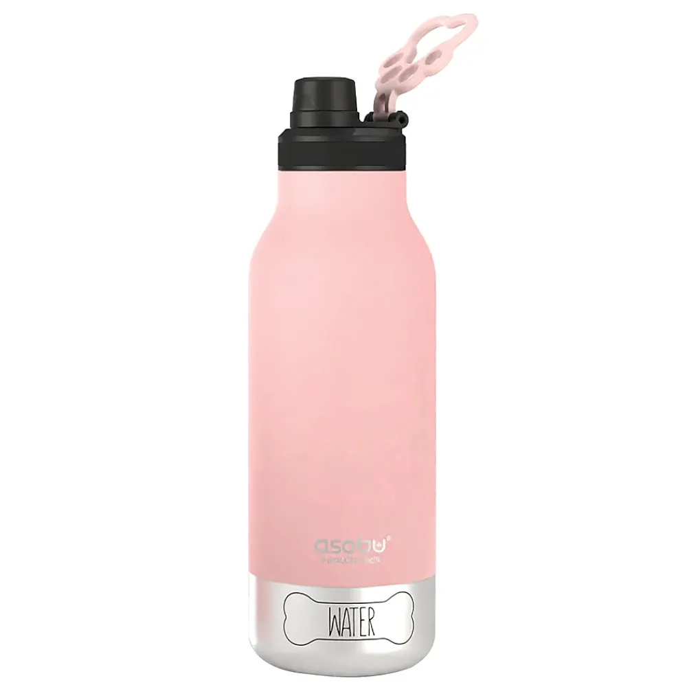 ASOBU Buddy 3-in-1 Water Bottle with Removable Dog Bowl & Food Compartment, 32 oz., Pink (SDB2)